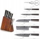Merach XINZUO Kute B1 Zestaw noży kuchennych z damasceńskiej stali z blokiem 5