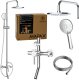 Deszczownica z baterią prysznicowo wannową trzyfunkcyjną Ruchoma wylewka baterii. Kolor chrom 1