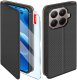 Etui MAGNET do Xiaomi 15T Pro 5G Zamykane Czarne Futerał + Szkło 9H 1