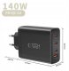 TECH-PROTECT NC140W-GAN 4-PORT NETWORK CHARGER PD 140W / QC3.0 BLACK 4