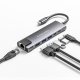 Adapter (HUB) USB typu C na HDMI/2x USB3.0/2x USB typu C/RJ45 100