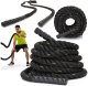 Lina treningowa do crossfit 9 m Battle Rope Power do ćwiczeń siłowych czarna UNIWERSALNY 1