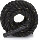 Lina treningowa do crossfit 9 m Battle Rope Power do ćwiczeń siłowych czarna UNIWERSALNY 17