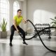 Lina treningowa do crossfit 9 m Battle Rope Power do ćwiczeń siłowych czarna UNIWERSALNY 10