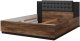 Łóżko SIGMA 180x200 dąb flagstaff miedziany/czarny mat z pojemnikiem HELVETIA 2