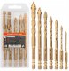 WIERTŁA DO PŁYTEK GRESU SZKŁA CERAMIKI ZESTAW WIERTŁ 7 SZT HEX 1/4 3-12MM 1