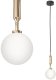 Lampa wisząca Lamkur Pojedyncza lampa wisząca Eri I szklana kula ball biała złota 1