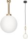 Lampa wisząca Lamkur Szklana kula glamour Ero I wisząca lampa biała złota do biura 1