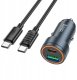 Ładowarka samochodowa Hoco USB A + USB C QC3.0 PD 30W + kabel USB C do USB C Z57A czarna 2