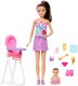 Lalka Barbie Mattel Skipper: Klub opiekunek - zestaw z bobasem i krzesełkiem do karmienia (JJB44) 1