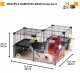 Ferplast FERPLAST Stor Hamsterbur - Musebur & Hamsterhus - Metalnet - z akcesoriami - modułowy - Multipla Hamster, 107,5 x 37,5 x h 42 CM 2