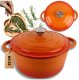 Atusa EMALIOWANY GARNEK ŻELIWNY 22cm 3L HAGE ORANGE 1