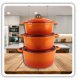 Atusa EMALIOWANY GARNEK ŻELIWNY 22cm 3L HAGE ORANGE 8