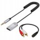 Qoltec Bezprzewodowy adapter odbiornik dźwięku Audio HiFi Home&Car| Bluetooth 6.0 | 2 x RCA | 1 x AUX 3.5mm| USB | Mikrofon 1