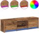 vidaXL Szafka pod telewizor z LED Stare drewno 140 x 34 x 40 cm 4