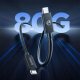 Kabel Orico USB4 Thunderbolt5 80Gbps 240W USB-C do USB-C 1,5m - czarny 4