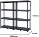 Regał magazynowy podwójny 4 półkowy 1315x1160mm do sklepu. magazynu 4