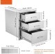 Szuflady BBQ 3x stal nierdzewna 45x58x58 cm z uchwytem chromowanym 2