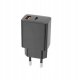 Setty ładowarka sieciowa USB-A + USB-C PD/QC 30W czarna + kabel USB-C 1m RLSK-AC-01 czarna 1