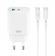 XO ładowarka sieciowa CE30 PD 30W 1x USB-C 1x USB biała + kabel USB-C - USB-C 8