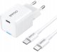 BWOO ładowarka sieciowa PD GaN 30W USB-C z kablem 60W USB-C - USB-C biała 3