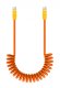 Kabel Newell USB-C - USB-C 100 W, 1,5 m, silikonowy, spiralny, pomarańczowo-żółty 85