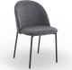 Krzesło sztruksowe szare INES czarne nogi do salonu kuchni jadalni 1