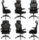 Krzesło ergonomiczne do biura regulowane obrotowe czarne 2