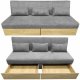 Sofa wypoczynkowa Daisy sztruks szara z funkcją spania i pojemnikami 2