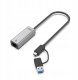Unitek Hybrydowy adapter USB-C/USB-A do sieci Gigabit Ethernet 2,5G 1