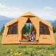 Namiot dmuchany 8-12 os. składany pompka luksusowy glamping z piecem 7