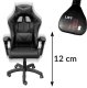 Fotel gamingowy czarny z poduszką lędźwiową i zagłówkiem do biurka 4