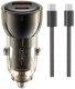 XO ładowarka samochodowa CC60 60W 1x USB 1x USB-C czarna + kabel USB-C - USB-C 3