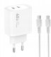 SZYBKA Ładowarka sieciowa USB TYP-C 3A 45W KOSTKA + KABEL LIGHTNING 1