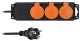 Solight przedłużacz IP44, 3 gniazdka, gumowy kabel, zewnętrzny, 10m 2