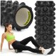 Roller do masażu z wypustkami, wałek piankowy, masażer średnio twardy, czarny UNIWERSALNY 1
