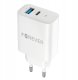 Forever ładowarka sieciowa PD QC TC-07-30AC 1x USB-C 1x USB 30W biała + kabel USB-C - USB-C 60W 7