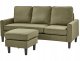Sofa 3-osobowa z otomaną zielona AVESTA 8