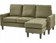 Sofa 3-osobowa z otomaną zielona AVESTA 10