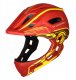 Kask rowerowy fullface dziecięcy Wozinsky z tylną lampką USB S - czerwono-żółty 1
