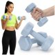 Ciężarki 2x1kg hexagonalne do ćwiczeń fitness hantle zestaw 2 szt. jasno niebieskie UNIWERSALNY 1