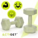 Ciężarki 2x1,5kg hexagonalne do ćwiczeń fitness hantle zestaw 2 szt. zielone UNIWERSALNY 13