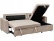 Narożnik rozkładany dla 3 osób NASSJO Len syntetyczny Jasnobrązowy ze schowkiem Lewostronny 6