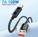 Kabel Essager 100W, 7A, 2m, USB-A do USB-C z wyświetlaczem 4