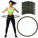 Hula hop z wypustkami masującymi 88 cm obręcz fitness, składana, czarno-zielone UNIWERSALNY 1