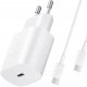Ładowarka Sieciowa USB-C 25W Biała Szybka Kabel USB-C Do USB-C 1m Zestaw 2