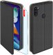 Etui z klapką do Samsung A11 Zamykane Czarne Futerał + Szkło 9H 1