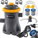 POMPA FILTRUJĄCA DO BASENU WODY 1250 L/H 16W IPX8 32MM ZESTAW FILTRY WĘŻE 1