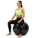Piłka 75 cm do ćwiczeń pilates, rehabilitacyjnych, stretchingu z pompką, czarna UNIWERSALNY 12