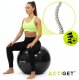 Piłka 75 cm do ćwiczeń pilates, rehabilitacyjnych, stretchingu z pompką, czarna UNIWERSALNY 3